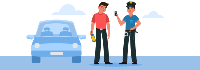 Police stopping a person.
